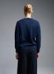 Blue-Orange knitted Cardigan with diamond pattern Valentina Milano-5
