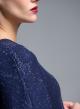 Blue knitted lurex Blouse with three quarters sleeves Beauty Women - 2