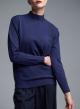 Blue turtleneck knitted Blouse Beauty Woman - 1