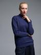 Blue turtleneck knitted Blouse Beauty Woman - 2