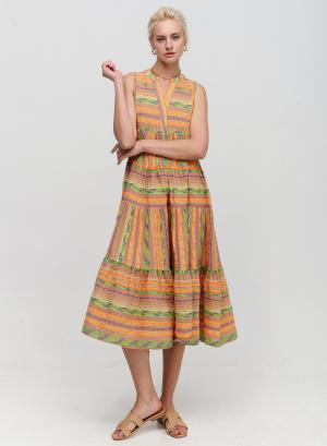 Midi Ella sleeveless dress "NEPHRITIS" - 19387
