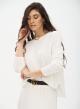Asymmetric knitted blouse with side slits - 4