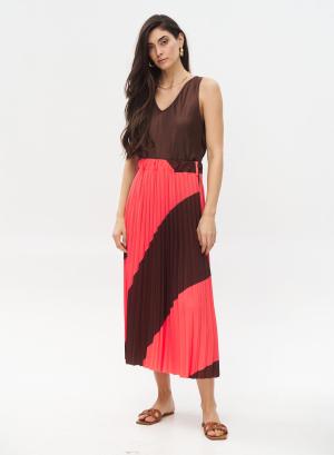Two-tone pleated skirt - 16270