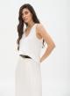 Sleeveless knitted blouse with V neckline - 0