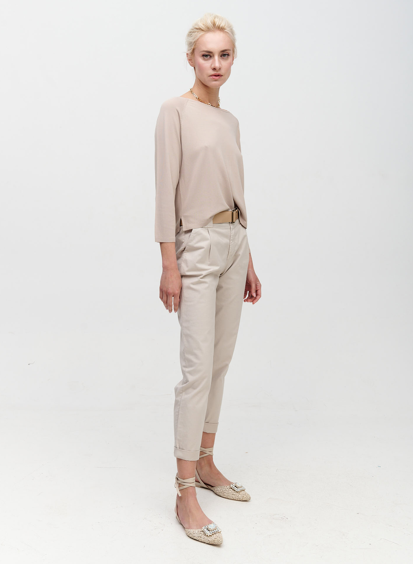 Knitted blouse with three-quarters sleeves - 0