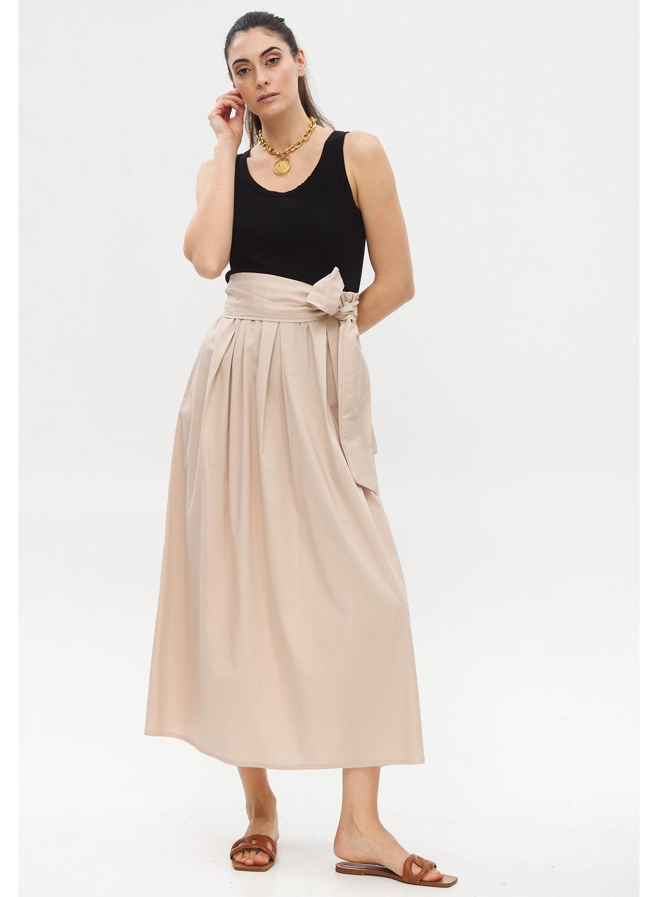 Midi skirt with belt - 1
