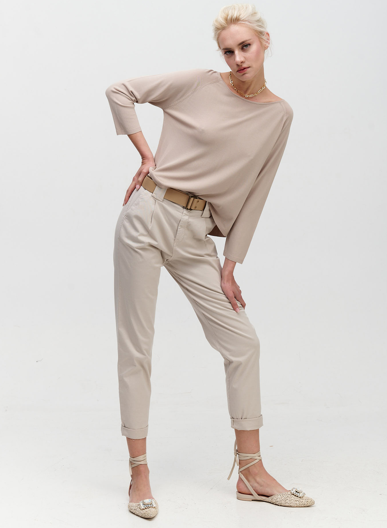 Knitted blouse with three-quarters sleeves - 2