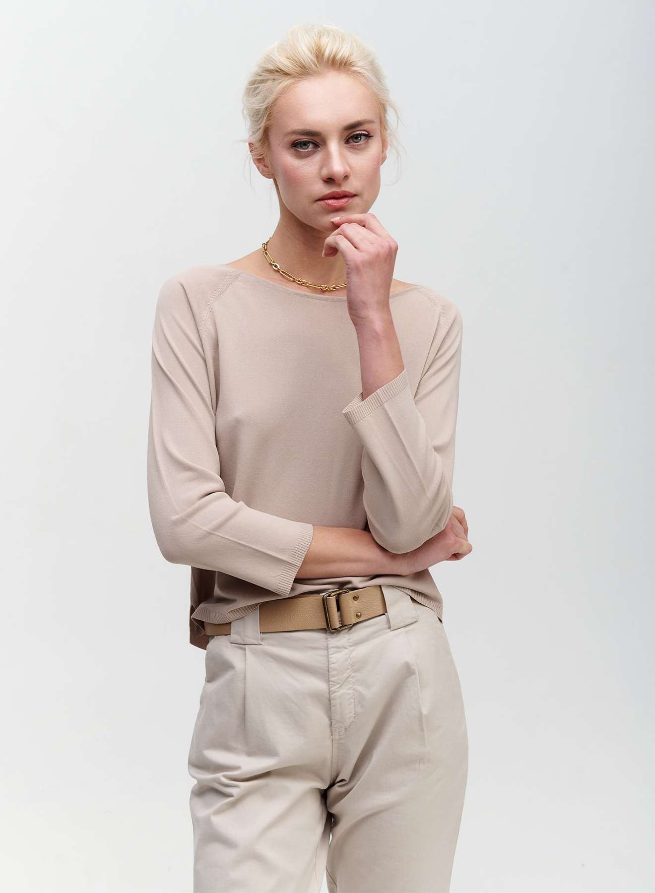 Knitted blouse with three-quarters sleeves - 3