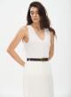 Sleeveless knitted blouse with V neckline - 2