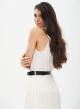 Sleeveless knitted blouse with V neckline - 1