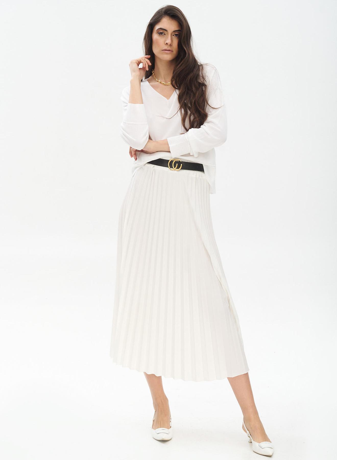 Pleated skirt with belt - 3