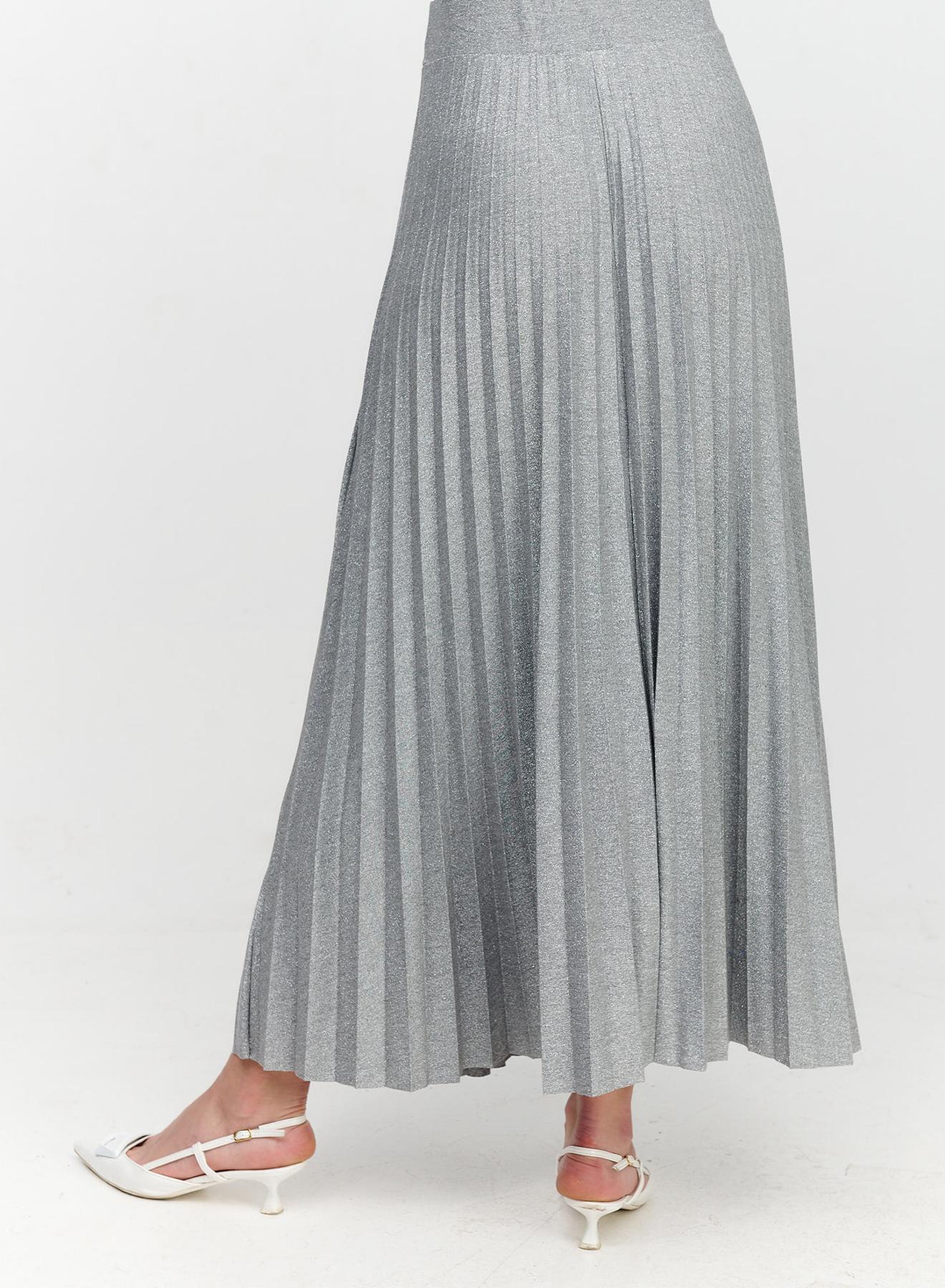 Long pleated lurex skirt - 4