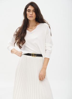 Pleated skirt with belt - 16647