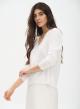 Knitted blouse with V-neckline - 1