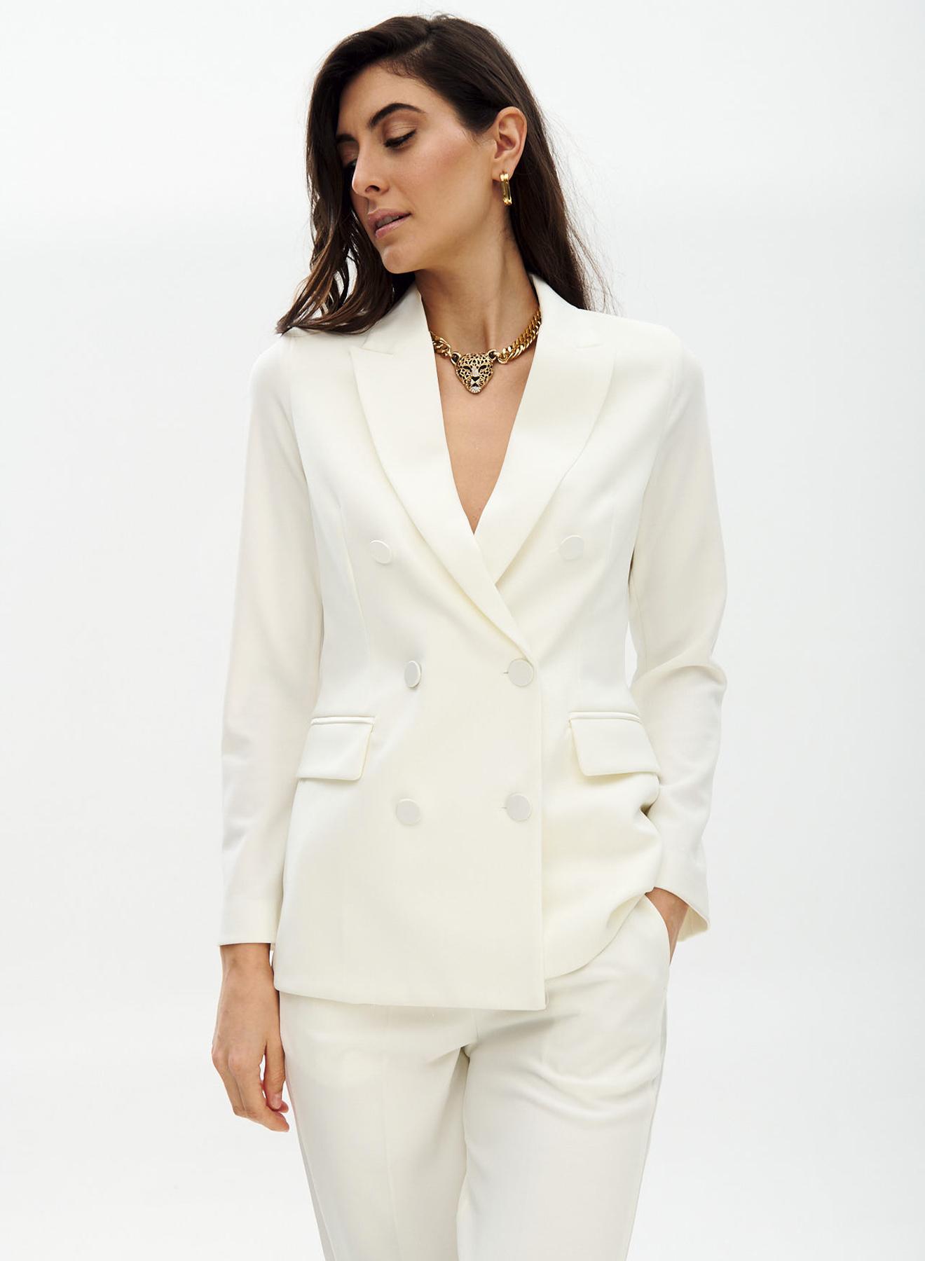 Double-breasted Blazer with satin lapel collar - 4
