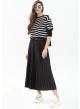 Pleated silky touch skirt with belt - 1