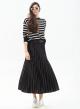 Pleated silky touch skirt with belt - 0