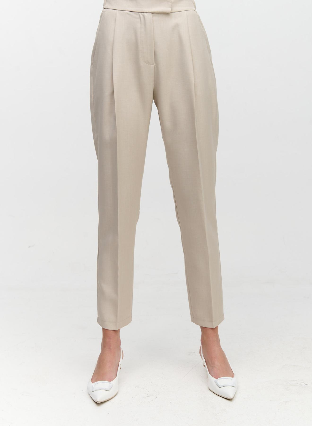 Trousers with pleats and rubber waistband - 2