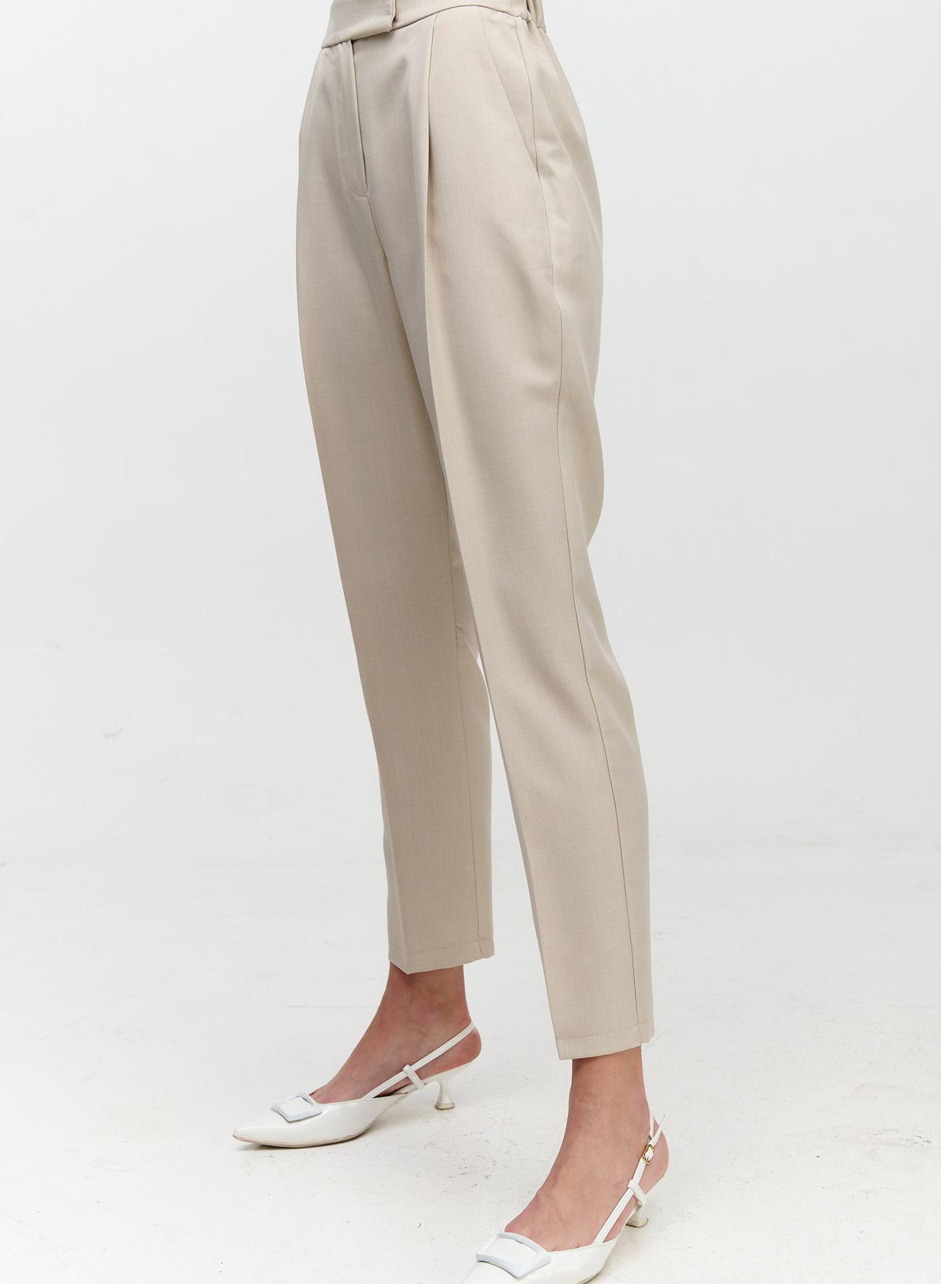 Trousers with pleats and rubber waistband - 3