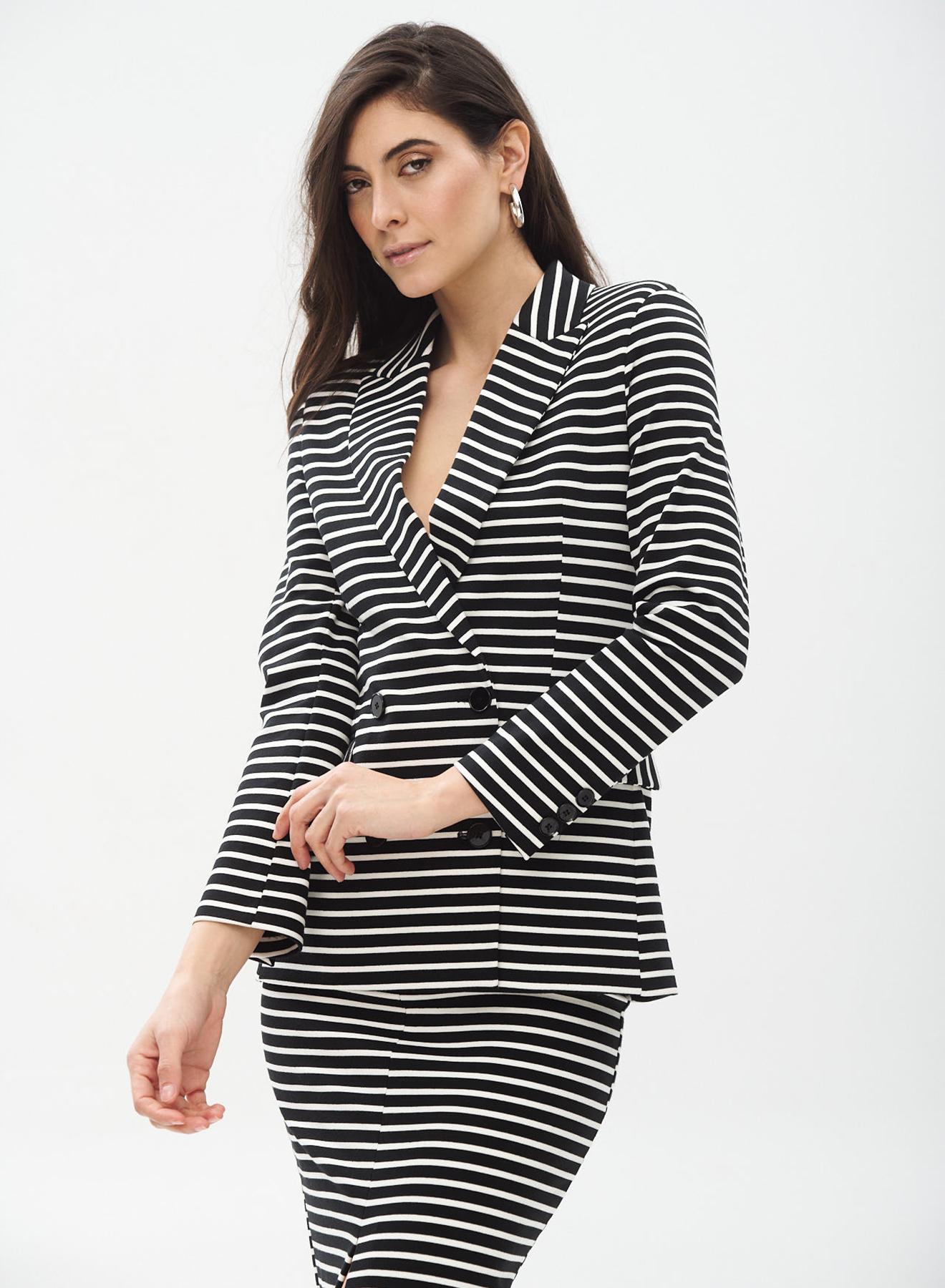 Double-Breasted elastic Blazer with stripes - 3