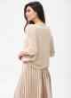 Knitted blouse with V neckline and trocar sleeves - 2
