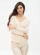 Knitted blouse with V neckline - 0