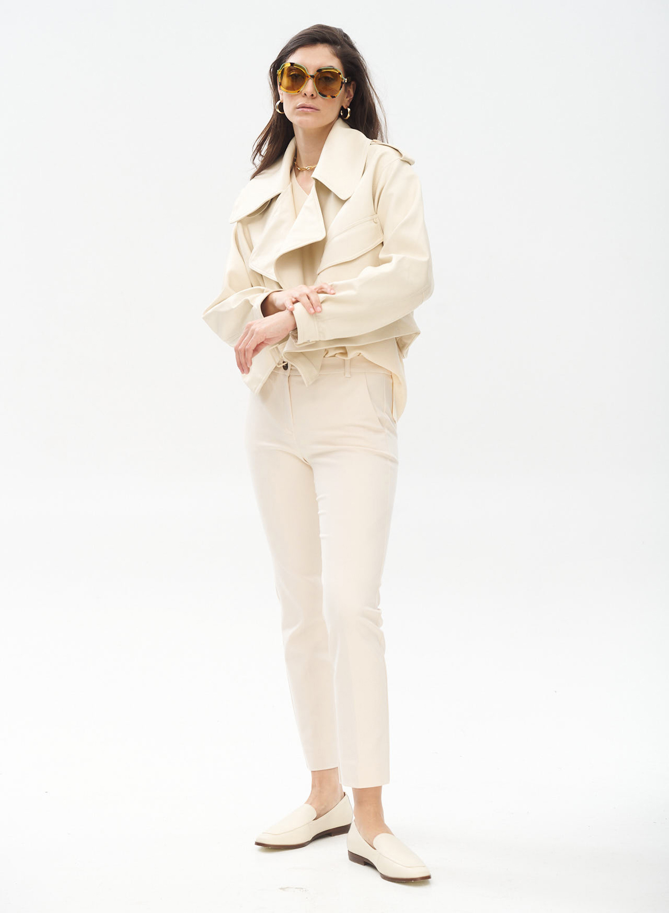 Stretch cotton-blend chinos trousers - 0
