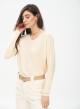 Knitted blouse with V neckline - 1