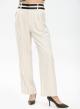 Pinstriped Trousers with Pleats and Double Belt - 1