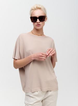 Lose fit knitted blouse with short sleeves - 18777