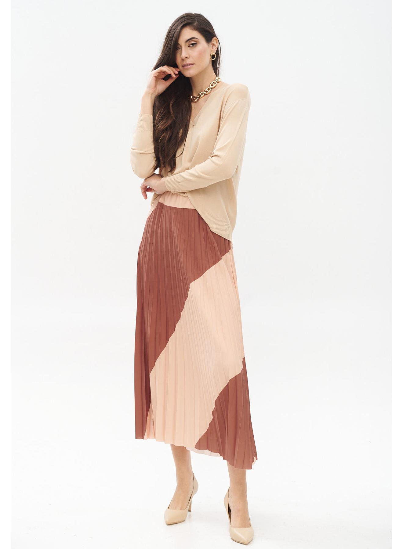 Two-tone pleated skirt - 1