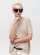 Lose fit knitted blouse with short sleeves - 3