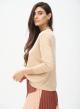 Knitted blouse with V-neckline - 1