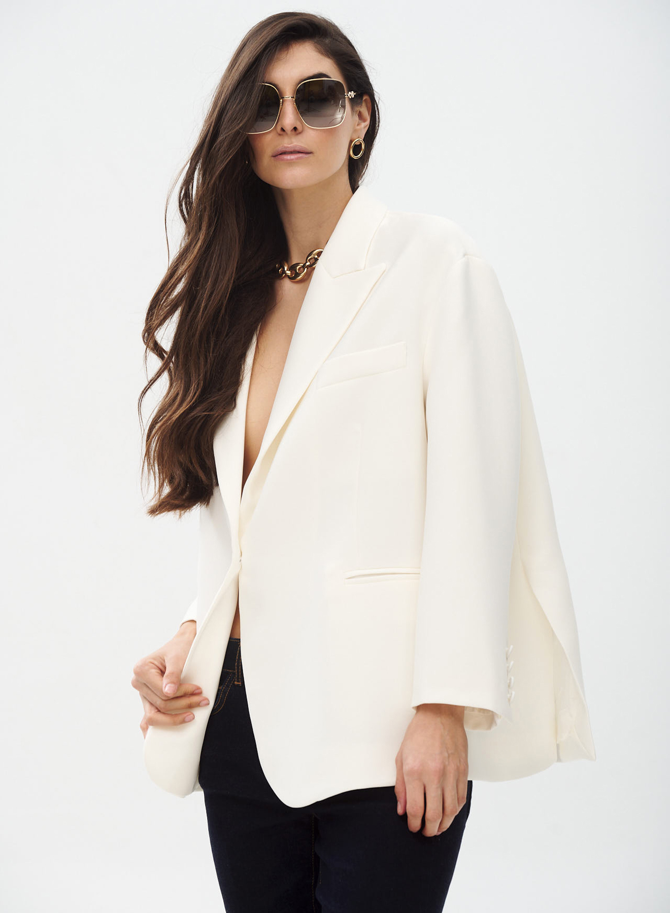 Oversized one button Jacket - 4