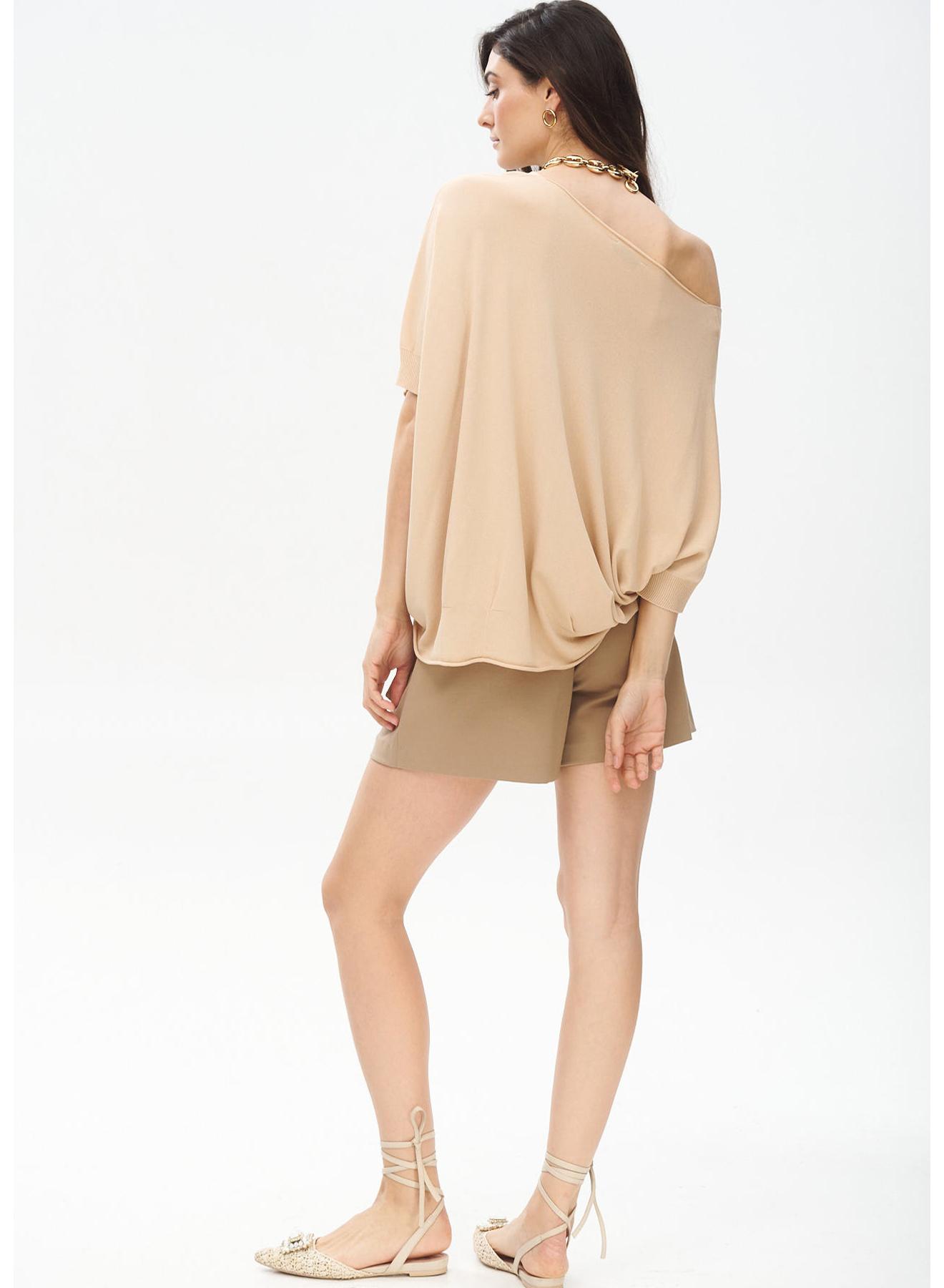 Oversized knitted blouse with short sleeves - 3
