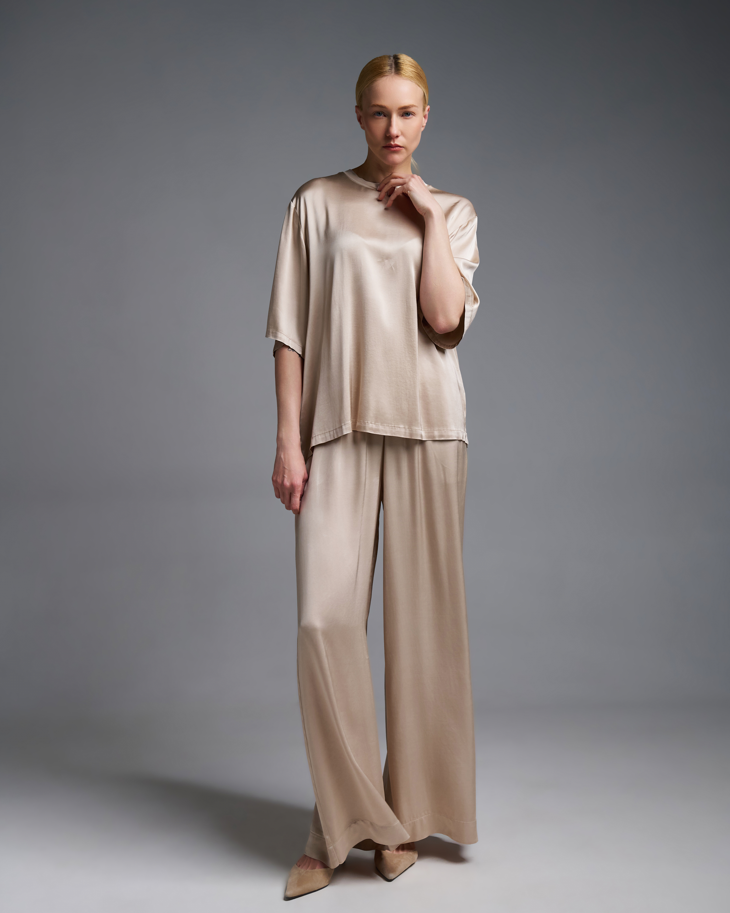 Beige silky touch Pants with elasticated waistband Vicolo - 0
