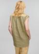 Tea-Gold new All Over sleeveless Linen Blouse with round neckline with button Greek Archaic Kori - 3