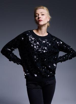 Knitted blouse with sequins - 25835