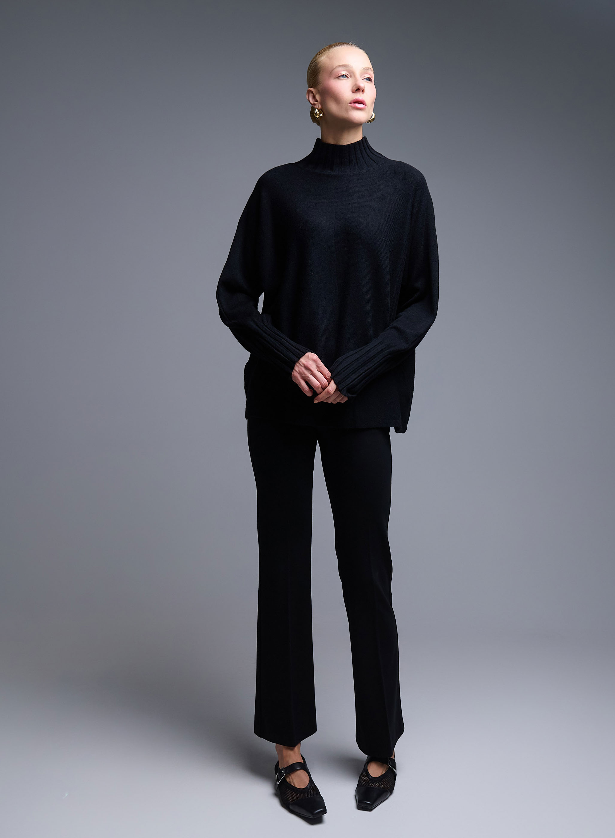 Black high neck loose fit Sweater La Liberta - 0