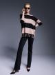 Knit blouse with wide stripes and fringes at the hem - 2
