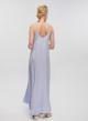 Light Blue silky touch long Dress with straps La Liberta - 2