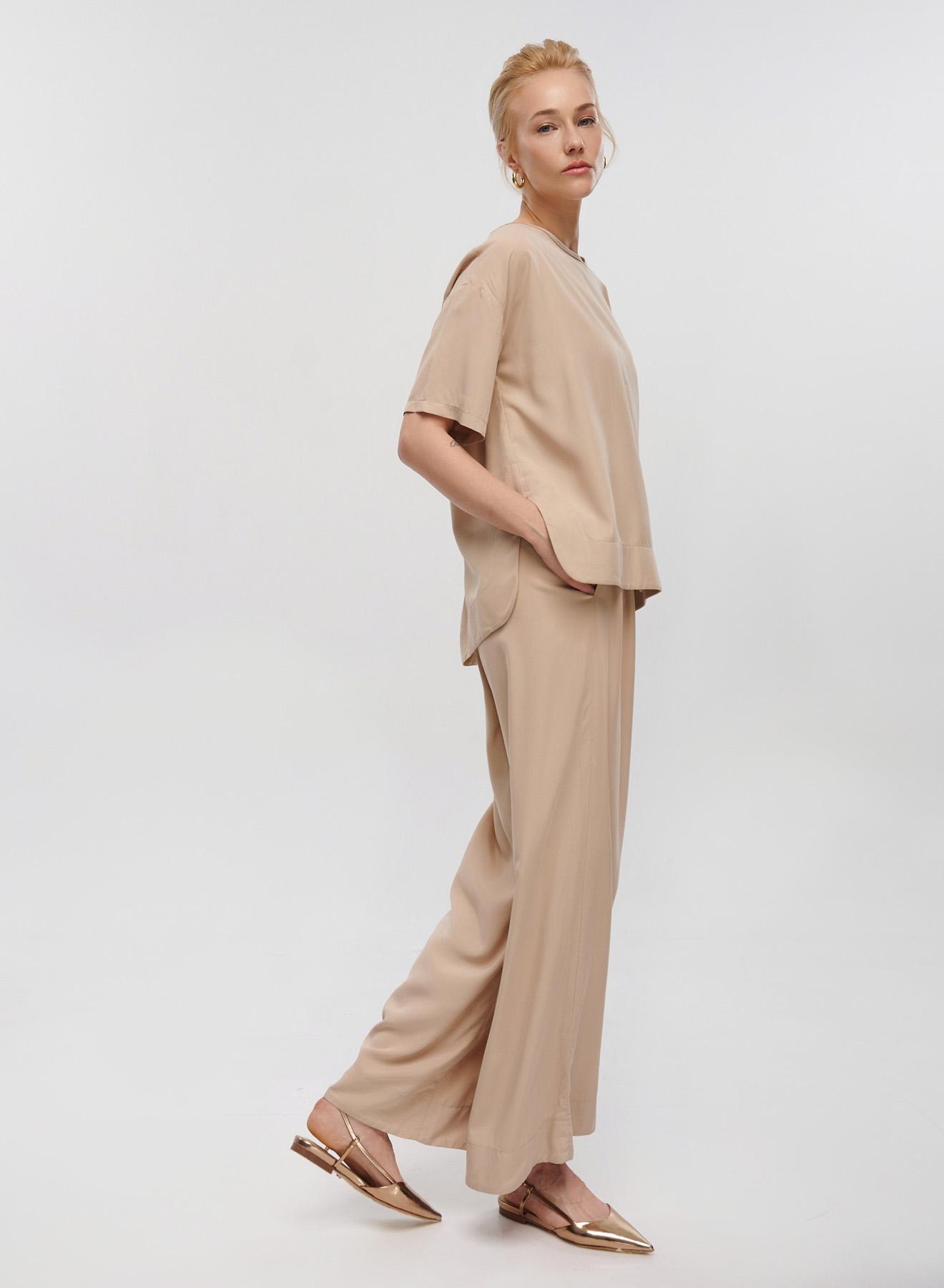 Beige drawstring Trousers Milla - 2