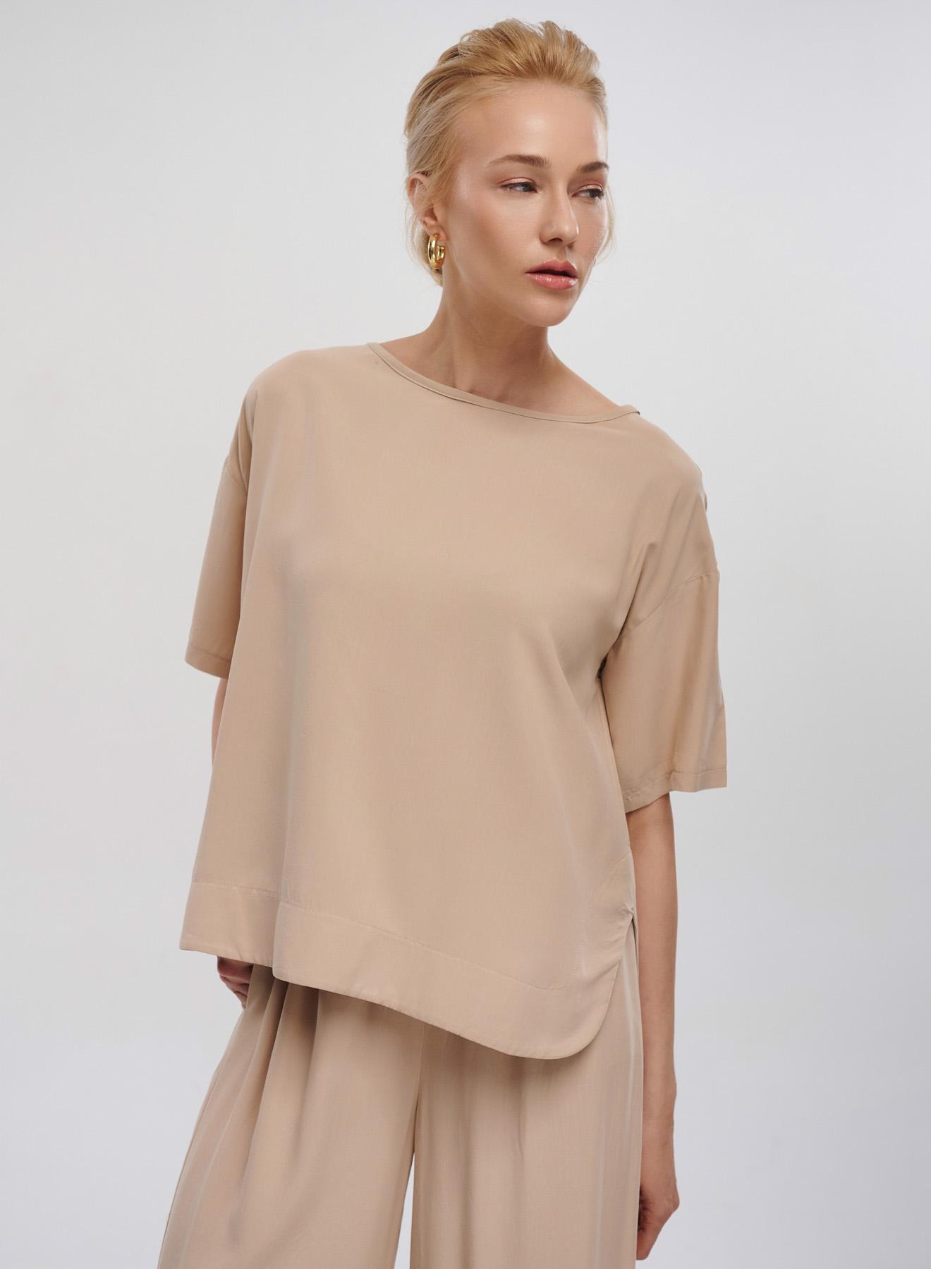 Beige Blouse with short sleeves Milla - 4