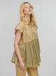 Tea-Gold new All Over Blouse with ruffles Greek Archaic Kori - 2