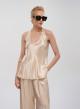 Champagne silky touch sleeveless Blouse Greek Archaic Kori - 0