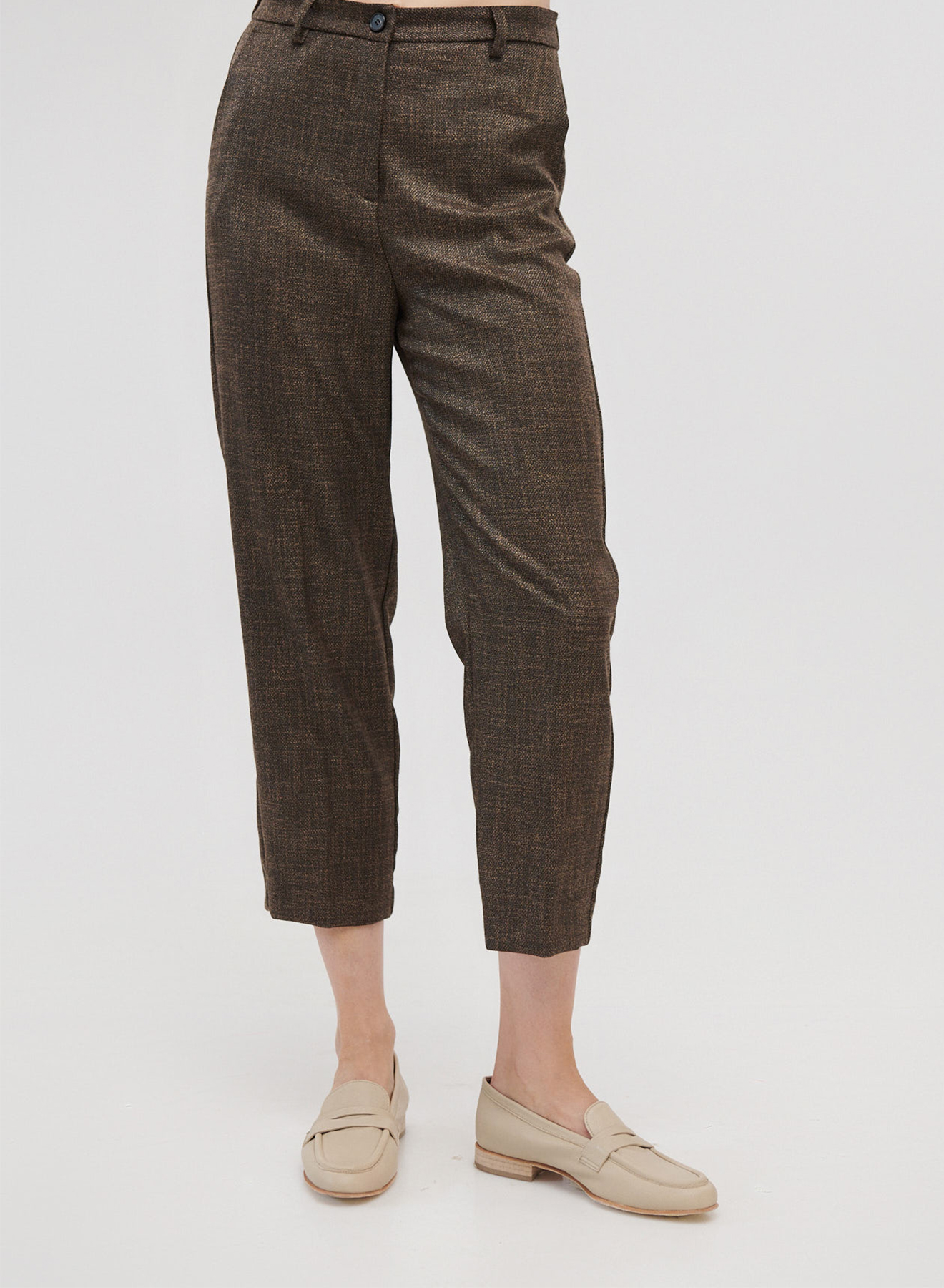 Cropped lurex trousers - 0