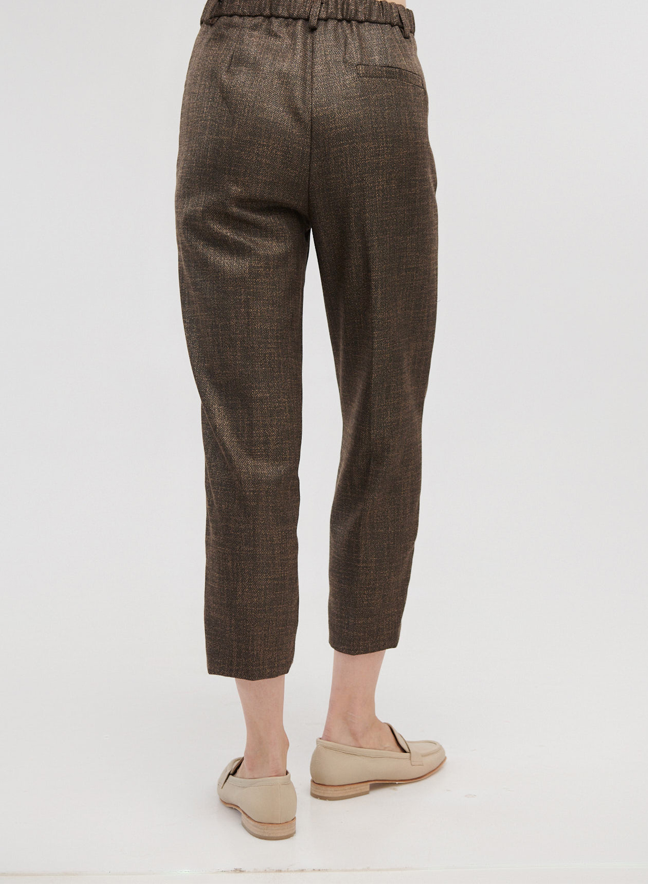 Cropped lurex trousers - 1