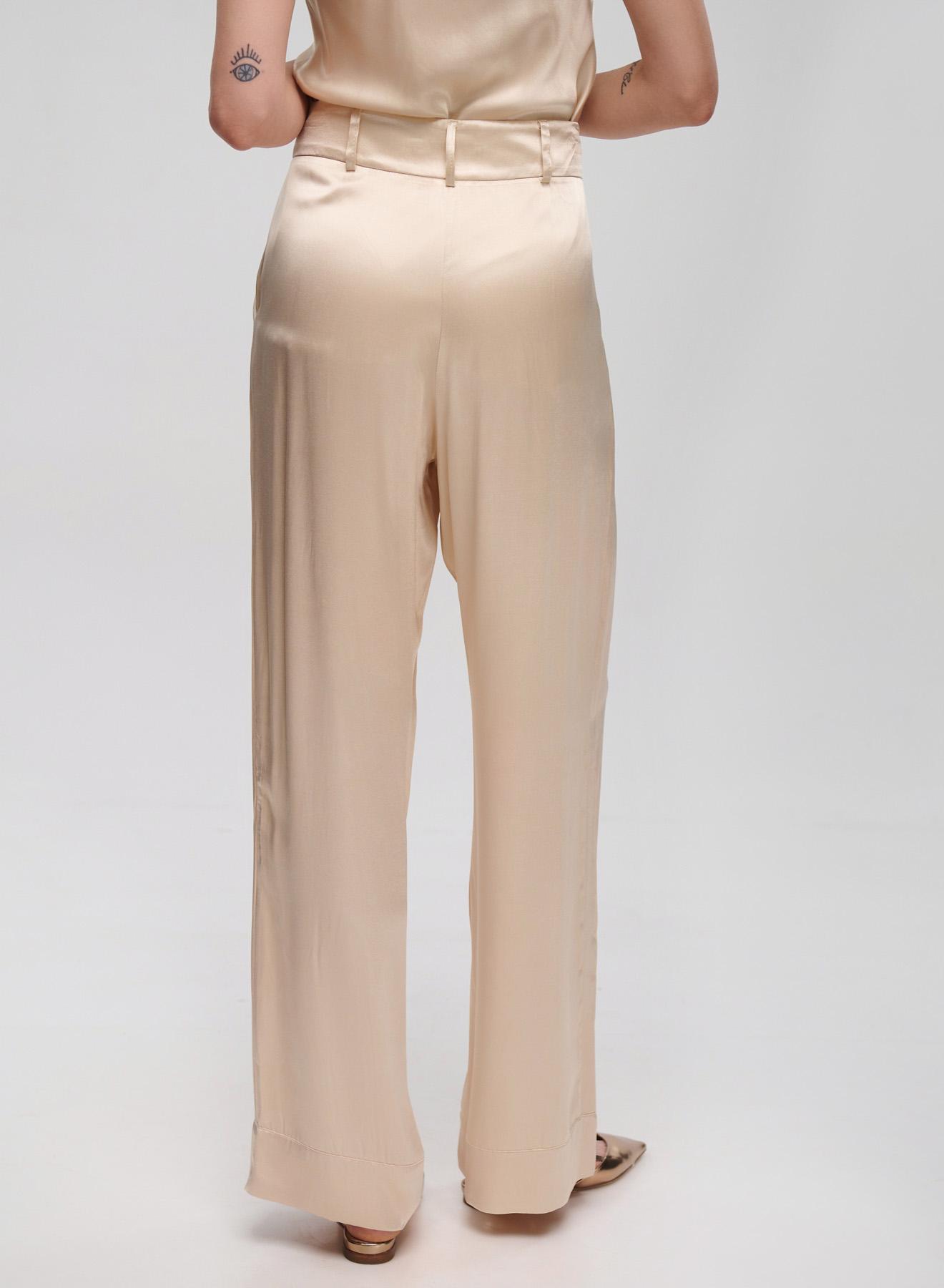 Champagne silky touch Trousers with buttons Archaic Kori - 4