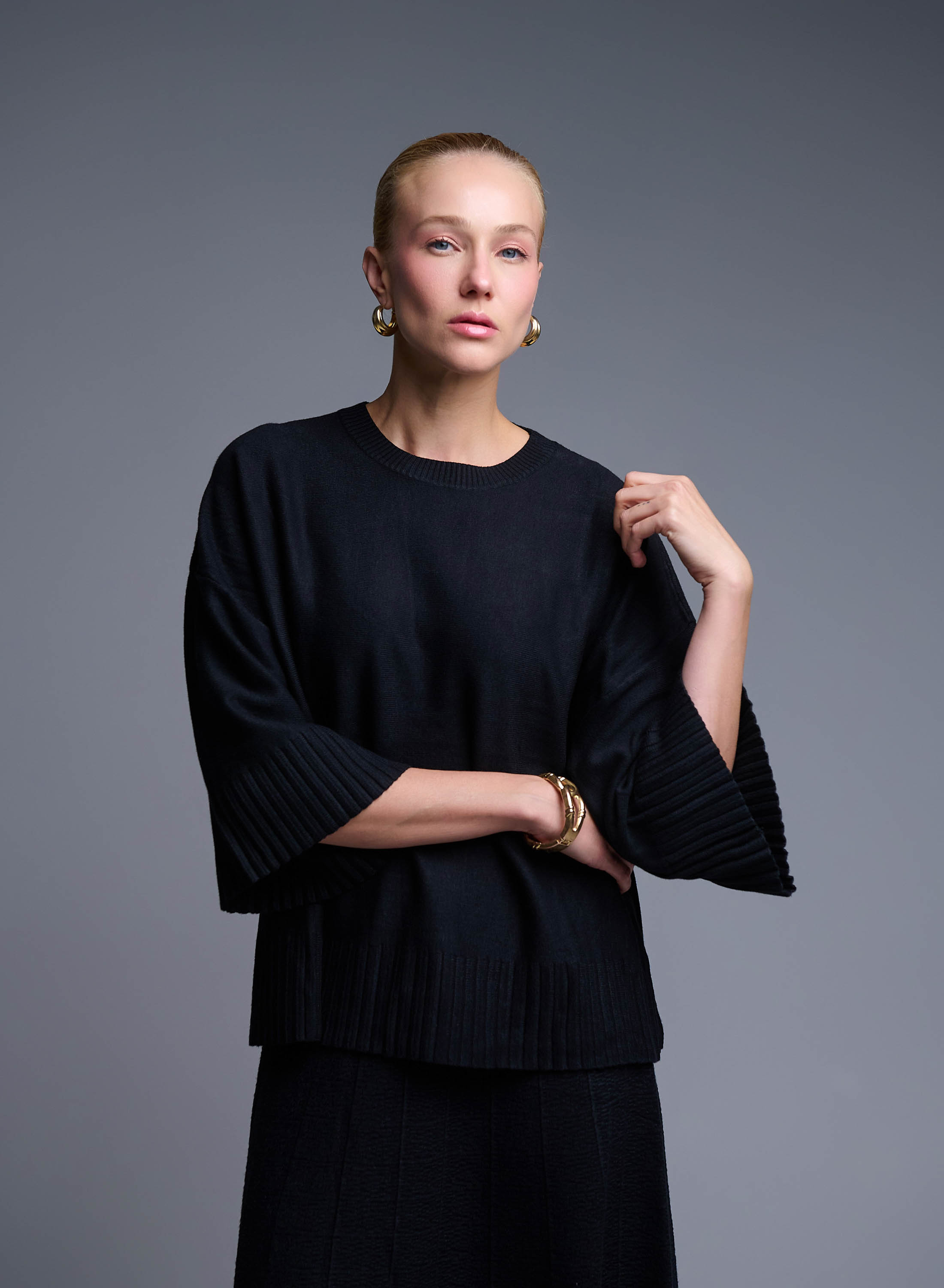 Black Blouse and Skirt Set Lara - 1