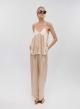 Champagne silky touch Top with straps Greek Archaic Kori - 0